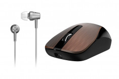 Kit mouse wireless + casti Genius MH-8015 Brown foto