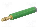 Conector banană 4mm verde neizolat ST&Auml;UBLI 32A 30V AC 60V DC