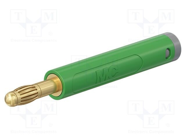 Conector banană 4mm verde neizolat ST&Auml;UBLI 32A 30V AC 60V DC
