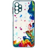 Husa Samsung Galaxy A32 5G, TPU Watercolor Glass, Ink White