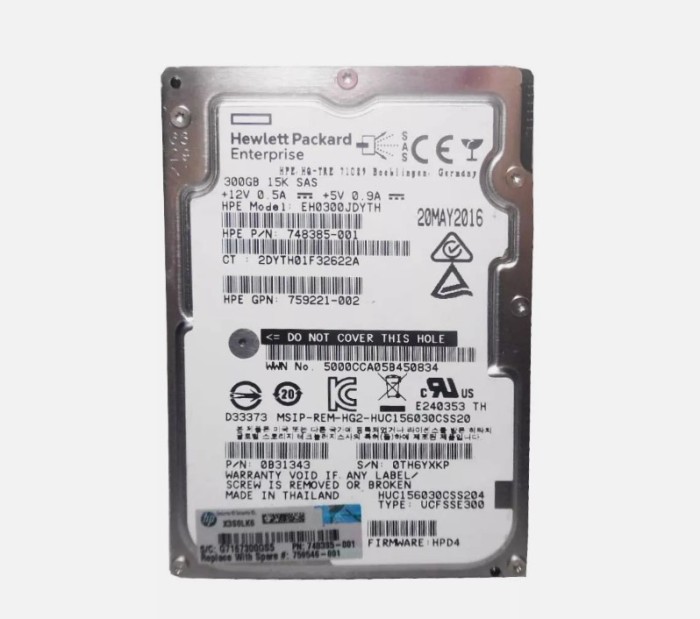 Hard disk server 300GB HP 759221-002 748385-001 737298-001 SAS 2.5&quot; 15k 12G sub 500 zile de functionare
