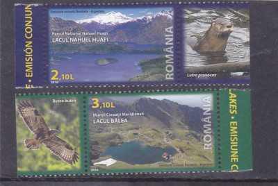 Romania 2010 - LP 1876e nestampilat - Lacuri monatane - serie cu vinieta foto