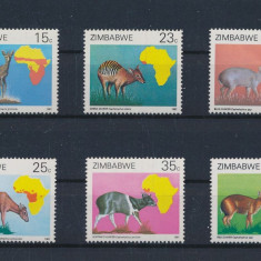 ZIMBABVE 1987-Animale-Serie completa de 6 timbre nestampilate MNH