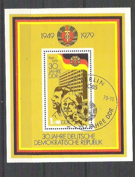 Germany DDR 1979 DDR 30 years, perf. sheet, used H.009