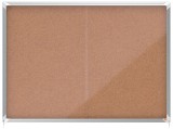 Avizier NOBO Premium Plus, interior, pluta, 18X A4, geam glisant si cheie, natur