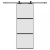 Cumpara ieftin Usa glisanta cu set feronerie neagra 76x205cm sticla securizata