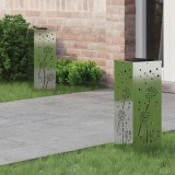 vidaXL Lumină LED Solară pentru Alei 2 pcs Galvanizat Galvanizat 879770