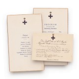 Felix Stamatiade, invitație la masa Cavalerilor Ordinului &bdquo;Mihai Viteazul&rdquo; + meniu + program, 8 noiembrie 1933