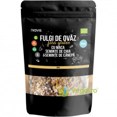 Fulgi de Ovaz Fini fara Gluten cu Maca, Chia si Seminte de Canepa Ecologici/Bio 200g