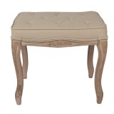 Taburet lemn maro textil bej 50x36x47 cm