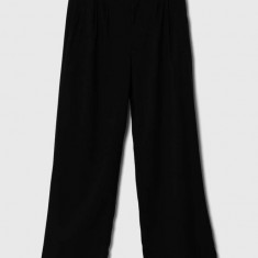 Hollister Co. pantaloni femei, culoarea negru, lat, high waist
