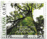 Lituania (3) - Turism - padure de stejari, 2016 - obliterata, Natura, Stampilat