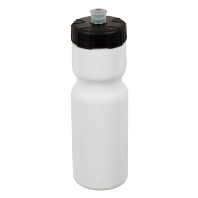 Sticlă Apă Sport, Squeezie, Plastic, Capacitate 0,65L, Alb, Capac Negru, Flip Top foto