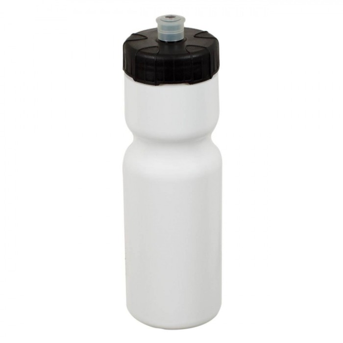 Sticlă Apă Sport, Squeezie, Plastic, Capacitate 0,65L, Alb, Capac Negru, Flip Top