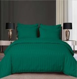 Cumpara ieftin Lenjerie de Pat Damasc Satinat Verde, 6 Piese, Cearsaf cu Elastic 180x200 cm