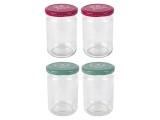 Cumpara ieftin Set 4 borcane cu capac Ernesto, 290 ml fiecare, transparent, sticla