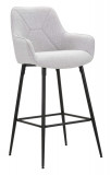 Set 2 scaune de bar, Grey, Mauro Ferretti, 55 x 55 x 109 cm, placaj/metal/textil, gri/negru