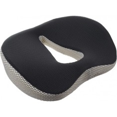 Perna Ortopedica suport Coccis/sezut, cu Husa Detasabila, Memory Foam, Alb/Gri, 46x36x11 cm