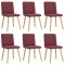 vidaXL Scaune de bucătărie pivotante, 6 buc., roșu vin, textil 3315494