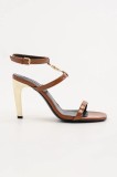 Karl Lagerfeld sandale de piele BELVIA culoarea maro, KL32914