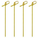 Set Bete din Bambus cu Nod, 15 cm, 20 bucati, Galben, CMCLASS - Ideale pentru Cocktailuri