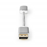 Cablu DisplayPort 1.2 tata - HDMI mama, 4K 60Hz, 0.2m, argintiu, Nedis