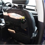 Organizator compartimentat pentru spatar scaun fata DeluxeBoss, piele ecologica, negru