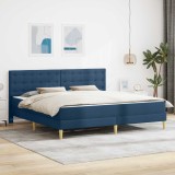 vidaXL Cadru de pat cu saltea albastru 200 x 200 cm țesătură 3415132