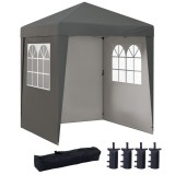 Outsunny Tonelă barnum de grădină pop-up pliabil reglabil &icirc;n &icirc;nălțime protecție UV 30+ 3 pereți laterali gri | Aosom Romania