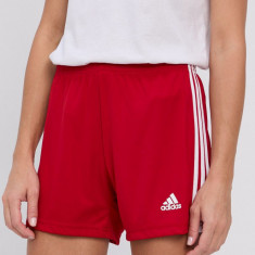 Adidas Performance Pantaloni scurți GN5783 femei, culoarea rosu, material neted, medium waist