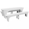 Set huse pentru masa de bere și băncuțe, 220x50x80 cm, negru, 3 buc. 130792, vidaXL