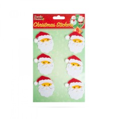 Set de autocolante de p&acirc;slă 3D, Moș Crăciun - 15 x 20 cm - 6 buc / pachet