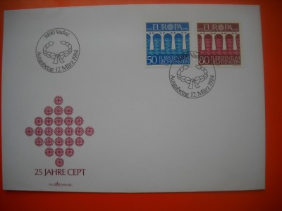 HOPCT PLIC FDC S NR 421 LICHTENSTEIN 1984 -EUROPA CEPT foto
