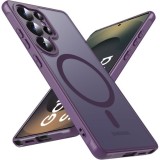 Husa Matte MagSafe pentru Samsung Galaxy S25 Ultra 5G, protectie completa, contur mov