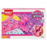 Cumpara ieftin Set nisip Kinetic, Crafy, Unicorn, 7 piese, 200 g