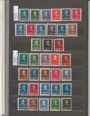 ROMANIA 1940/42 LP 154 UZUALE MIHAI I (FILIGRAN MM) SERIE MNH NESTAMPILATA
