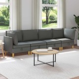 Cumpara ieftin Set de canapea modulara cu spatiu de stocare 4 buc. Gri inchis