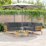 vidaXL Set de canapea cu pernă 4 pcs Antracit Lemn Solid de Acacia 3418364