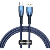 Cablu alimentare si date Baseus Glimmer, Fast Charging Data Cable pt. smartphone, USB la USB Type-C 100W, 1m, albastru