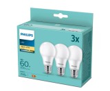 Set 3 becuri A60 LED 8W 806lm 2700K E27 Philips 8718699775490