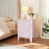 Nachtschrank Inari T&uuml;rgriff rechts Stahl Rosa [en.casa] HausGarden Leisure
