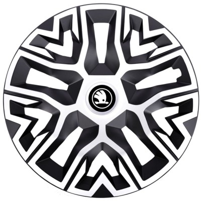 Set 4 Capace Roti 16 inchi (R16) Best Alb-Negru, Compatibile Cu Skoda Nou foto