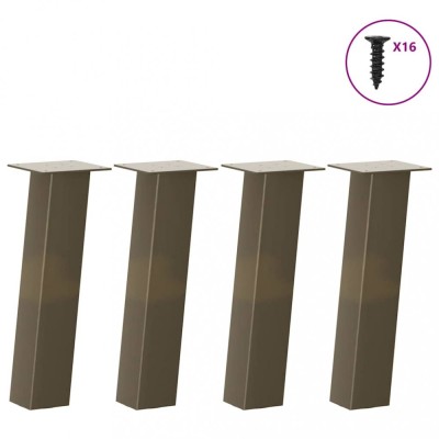 vidaXL Picioare pentru masă de cafea, 4 buc., oțel natural, 42 cm 4012503 foto