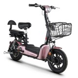 Cumpara ieftin Bicicleta electrica tip scuter RKS Elegant, motor 250W, baterii 48V 12Ah - Roz