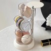 Organizator pentru cosmetice, tip cutie, rotire la 360&deg;, cu 3 compartimente, dimensiuni 18.5 x 11 cm, din plastic, alb