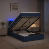 Cumpara ieftin Pat Ottoman cu Saltea si LED albastru 120 x 190 cm Tesatura
