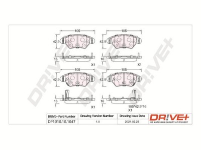 Dr!ve+ DP1010.10.1047 set placute frana,frana disc foto