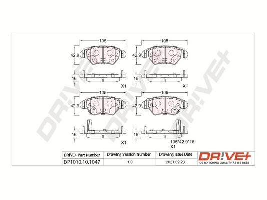 Dr!ve+ DP1010.10.1047 set placute frana,frana disc