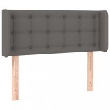 Cumpara ieftin Tablie de pat cu aripioare gri 103x16x78/88 cm piele ecologica