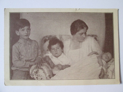 Rara! Maria(Mignon de Romania) regina Iugoslaviei cu cei 3 copii,c.pos.anii 30 foto